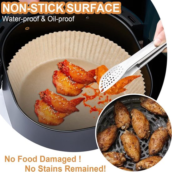 100 Airfryer Baking Pans Round 23Cm Food Safe Bpa Free Non Stick Easy To Clean Suitable For Airfryers From 8 Litres Air Fryer Accessories