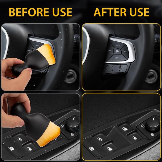2 Pack Car Interior Auto Detailing And Dusting Soft Bristles For Interiors Suitable Dashboard Exterior Sunroof Leather Brown Cleaning Brushes