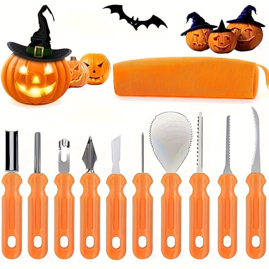 10 Piece Jack O' Lantern Cutting Knife Set Halloween Baking Tools Clay Stainless Steel Cutter Other Party Supplies