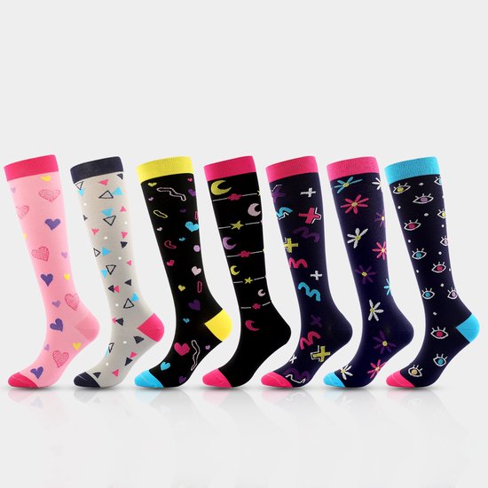 7 Pairs Of Sports Compression For Cycling Running Stockings Nursing Tights And Fitness (S/M) Socks
