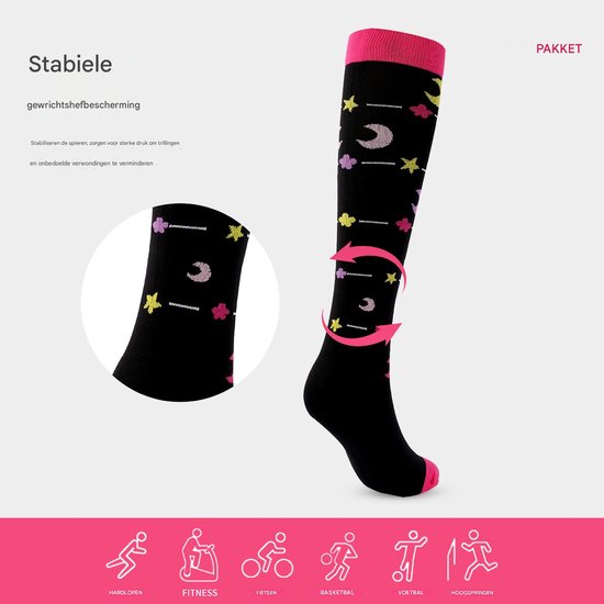 7 Pairs Of Sports Compression For Cycling Running Stockings Nursing Tights And Fitness (S/M) Socks