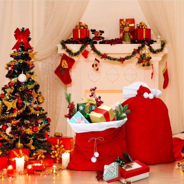 Large Drawstring Backpacks Christmas Candy Eve Wrapping Gift Bags