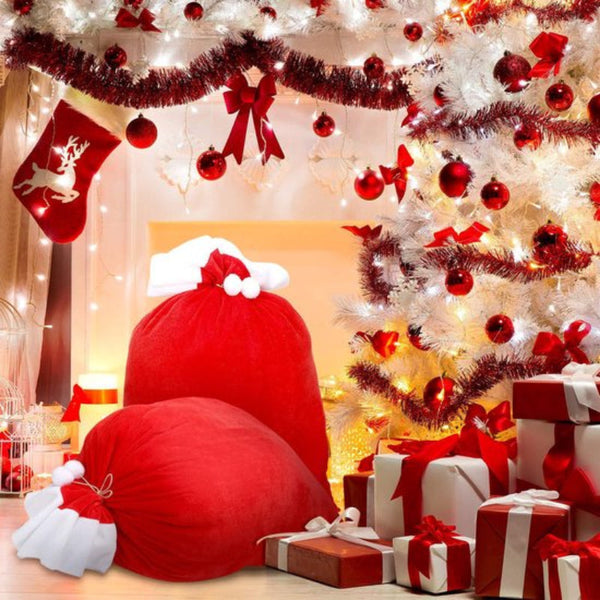 Large Drawstring Backpacks Christmas Candy Eve Wrapping Gift Bags