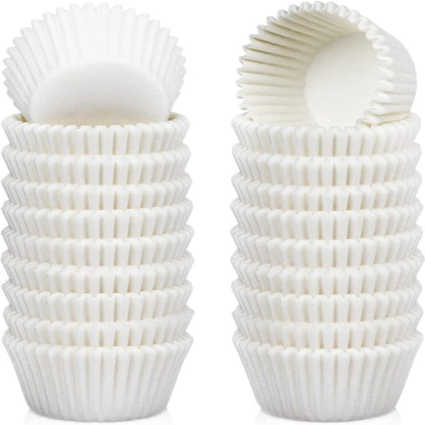 500 Pack Mini Cupcake Liners White Oil Resistant Small Wrapping Paper Baking Cups Baking Cups & Cases