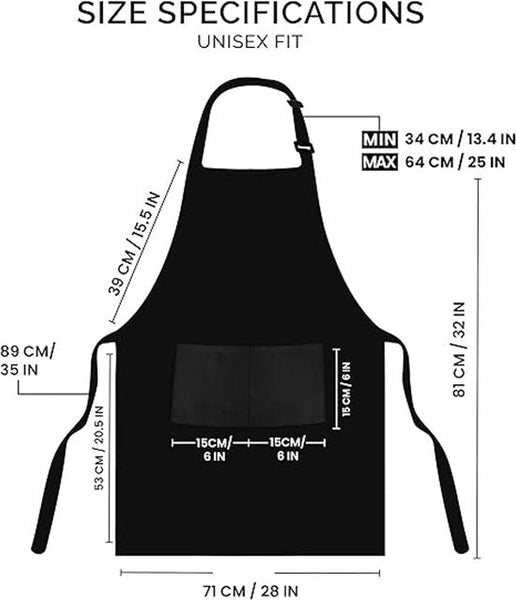 Two Piece Waterproof Stain Resistant Cooking Unisex Black 2 Pocket Catering Pottery Painting Woodworking Aprons