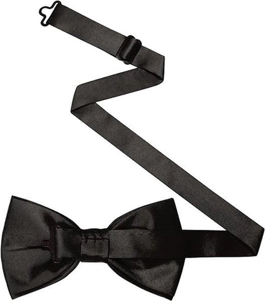 Plain Bow Tie Adjustable For Men Black Ties