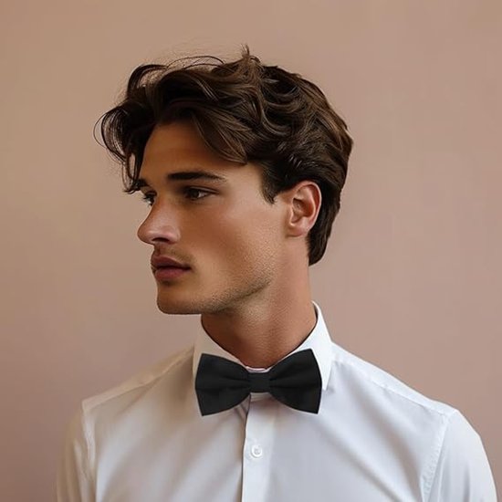 Plain Bow Tie Adjustable For Men Black Ties