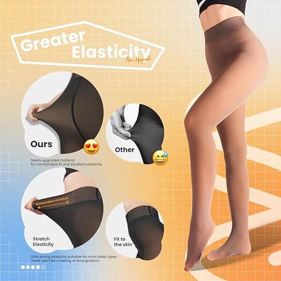 2 Pack Women's Thermal Leggings With Fleece Lining High Waisted Faux Sheer Tights Lightweight Extra Thick Warm Size M (110 140 Lbs) Women Leggings