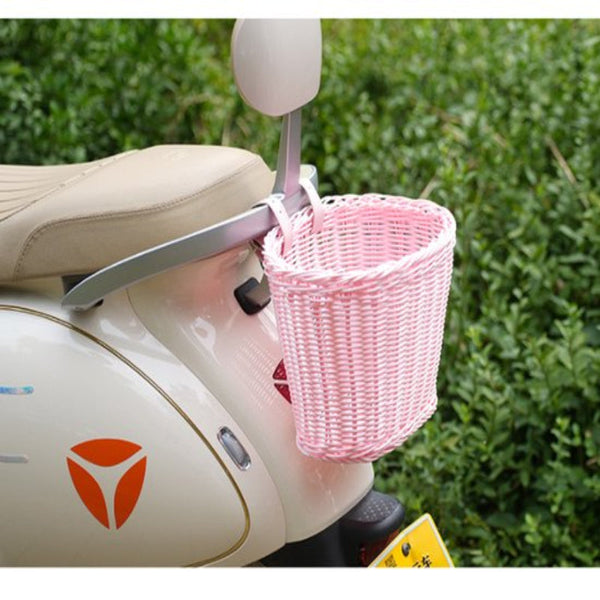 Front Bike Basket And Rear Baskets Motorcycle Backpack Storage Pink Bicycle Baskets