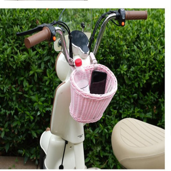 Front Bike Basket And Rear Baskets Motorcycle Backpack Storage Pink Bicycle Baskets