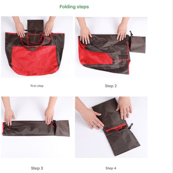 Red Large Foldable Oxford Cloth Shopping Bag Eco Friendly & Durable Reusable Shopping Bags