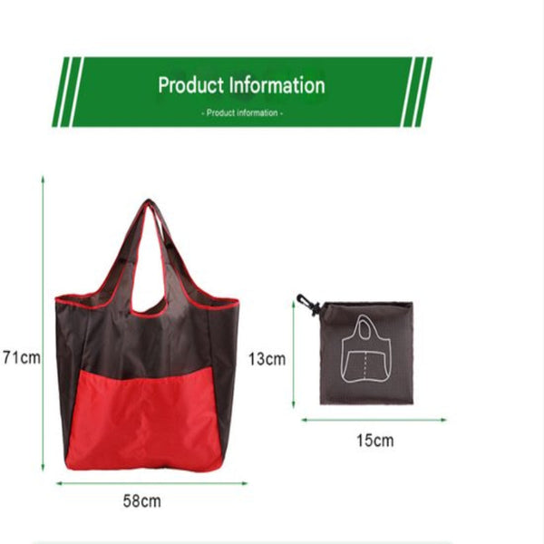Red Large Foldable Oxford Cloth Shopping Bag Eco Friendly & Durable Reusable Shopping Bags