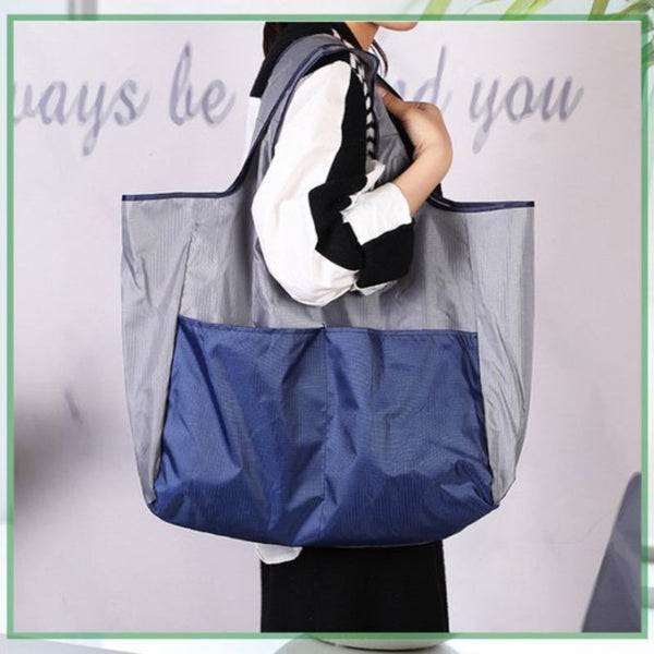 Blue Large Oxford Cloth Foldable Shopping Bag Eco Friendly & Portable Reusable Shopping Bags