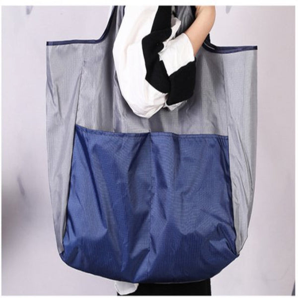 Blue Large Oxford Cloth Foldable Shopping Bag Eco Friendly & Portable Reusable Shopping Bags