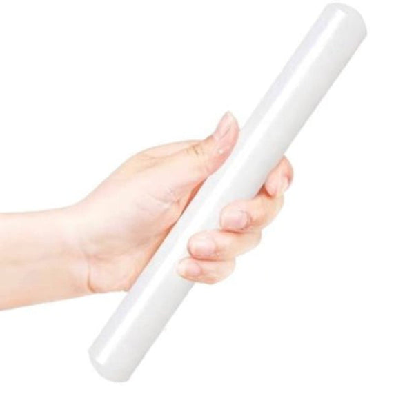 Rolling Pin & Dough Cutter Set 33Cm White Polyethylene Baking Tool Rolling Pins