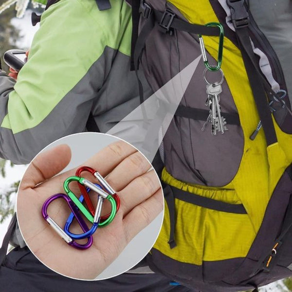 10 Pack Carabiners D Ring Clamps Durable Keychains Camping Accessories Suitable For Outdoor Fishing Hiking Backpacks Other Camping