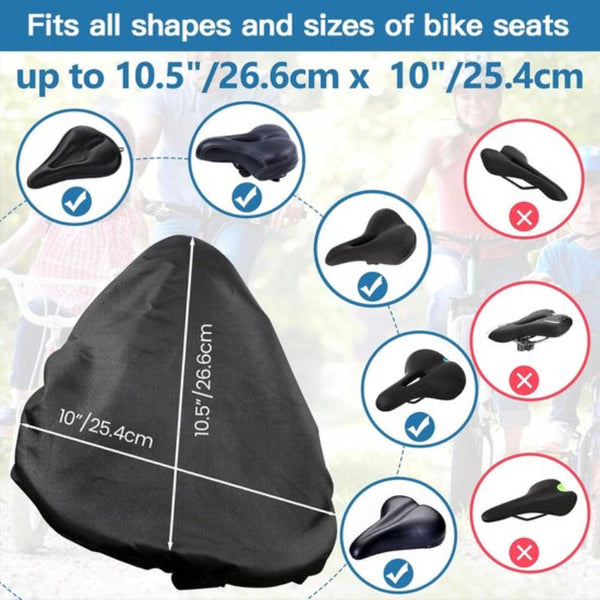Bicycle Saddle Cover Waterproof Rainproof With Drawstring Outdoor Accessories Universal And Dustproof 24*27 Cm Black Saddle Covers & Seat Covers