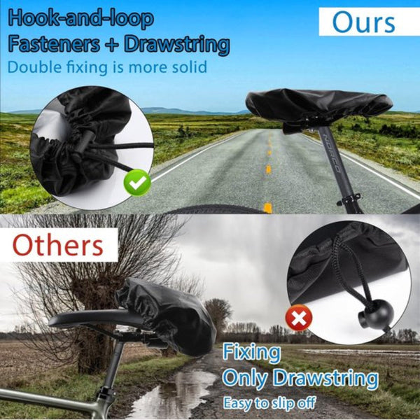 Bicycle Saddle Cover Waterproof Rainproof With Drawstring Outdoor Accessories Universal And Dustproof 24*27 Cm Black Saddle Covers & Seat Covers