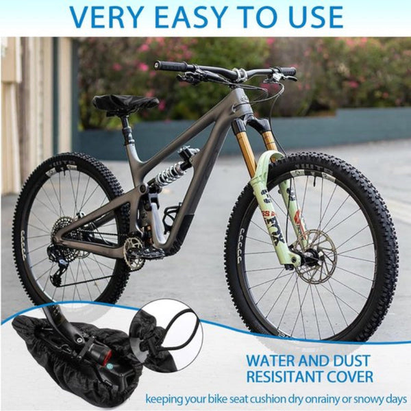 Bicycle Saddle Cover Waterproof Rainproof With Drawstring Outdoor Accessories Universal And Dustproof 24*27 Cm Black Saddle Covers & Seat Covers