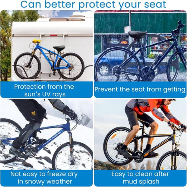 Bicycle Saddle Cover Waterproof Rainproof With Drawstring Outdoor Accessories Universal And Dustproof 24*27 Cm Black Saddle Covers & Seat Covers