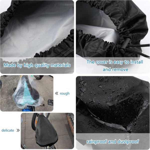 Bicycle Saddle Cover Waterproof Rainproof With Drawstring Outdoor Accessories Universal And Dustproof 24*27 Cm Black Saddle Covers & Seat Covers