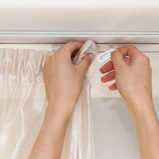 100 Curtain Hooks G Shaped Reinforced White For Shower Windows Accessories Curtain Poles & Accessories