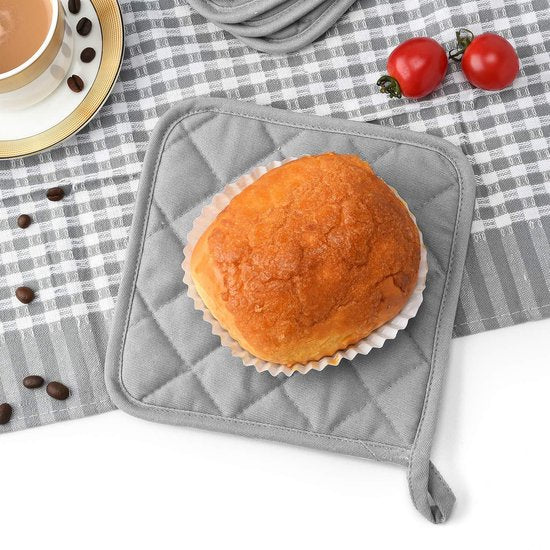 4 Piece Pure Cotton Heat Insulation Mat With Silver Coating Placemats