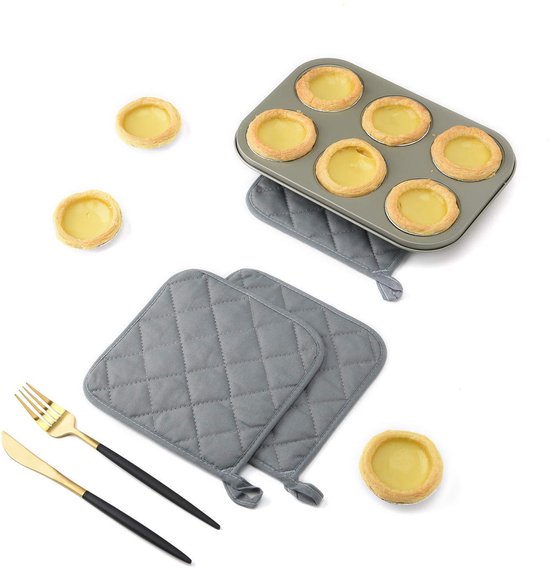 4 Piece Pure Cotton Heat Insulation Mat With Silver Coating Placemats