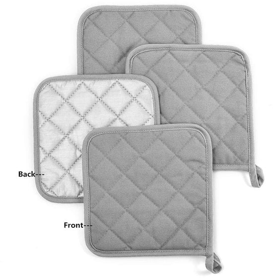4 Piece Pure Cotton Heat Insulation Mat With Silver Coating Placemats