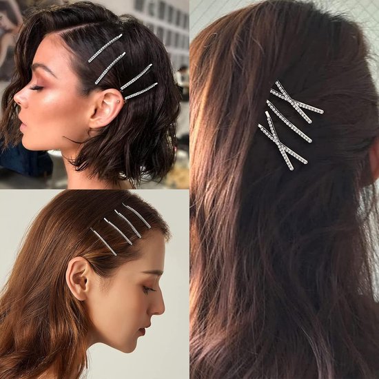 20 Pcs Sparkling Silver Rhinestone Hair Clips Metal Decorative Accessories Hair Accessories