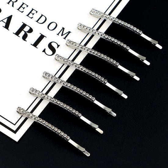 20 Pcs Sparkling Silver Rhinestone Hair Clips Metal Decorative Accessories Hair Accessories