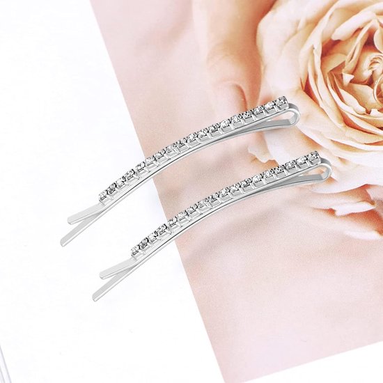 20 Pcs Sparkling Silver Rhinestone Hair Clips Metal Decorative Accessories Hair Accessories