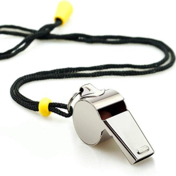 Whistle Stainless Steel Sports With Lanyard High Volume For Survival And Rescue Suitable Coaches Referees Match Officials 2 Pcs Safety Whistles