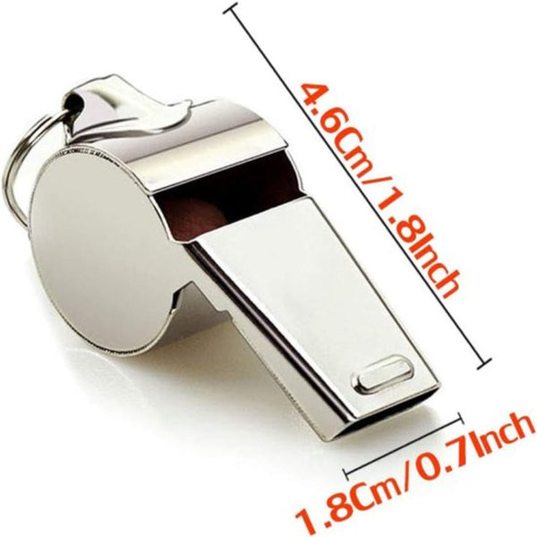Whistle Stainless Steel Sports With Lanyard High Volume For Survival And Rescue Suitable Coaches Referees Match Officials 2 Pcs Safety Whistles