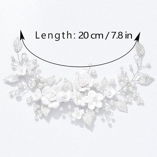 Pearl Flower Bridal Silver Vine Wedding Comb For Women Hair Accessories