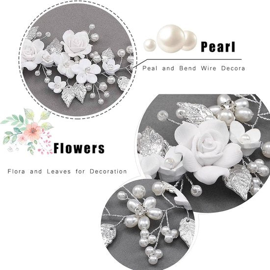 Pearl Flower Bridal Silver Vine Wedding Comb For Women Hair Accessories