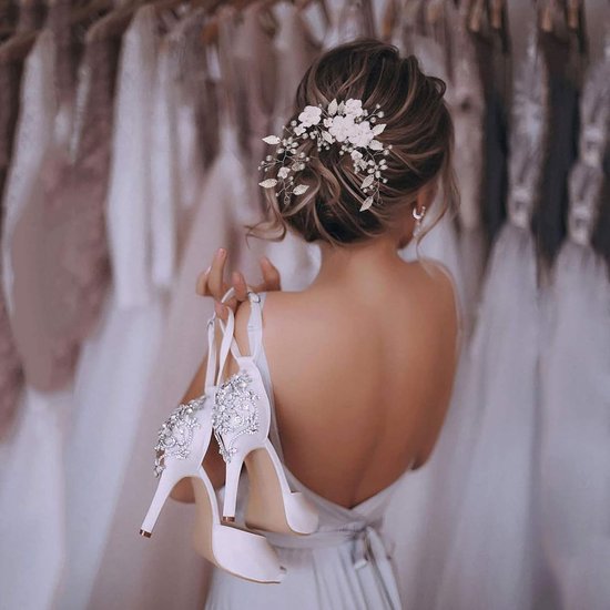 Pearl Flower Bridal Silver Vine Wedding Comb For Women Hair Accessories