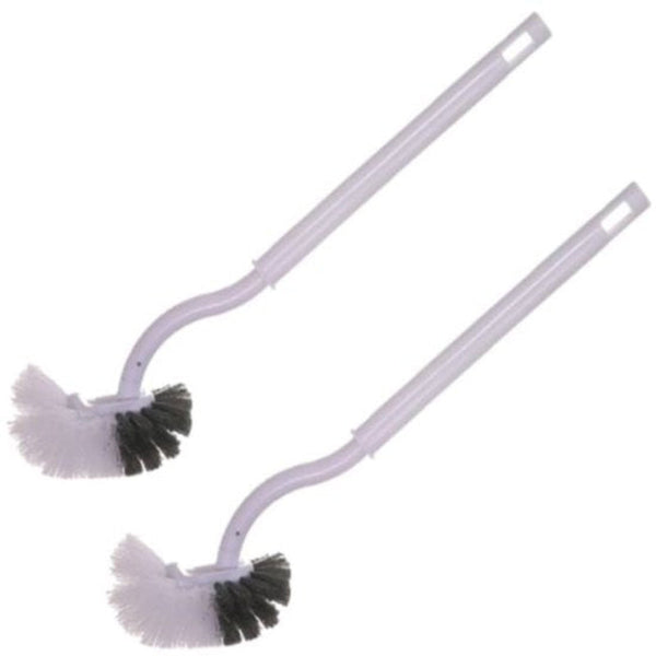 Toilet Brush With Rim Cleaning Curved Hanging S Shaped 2 Pcs Toilet Brushes & Holders
