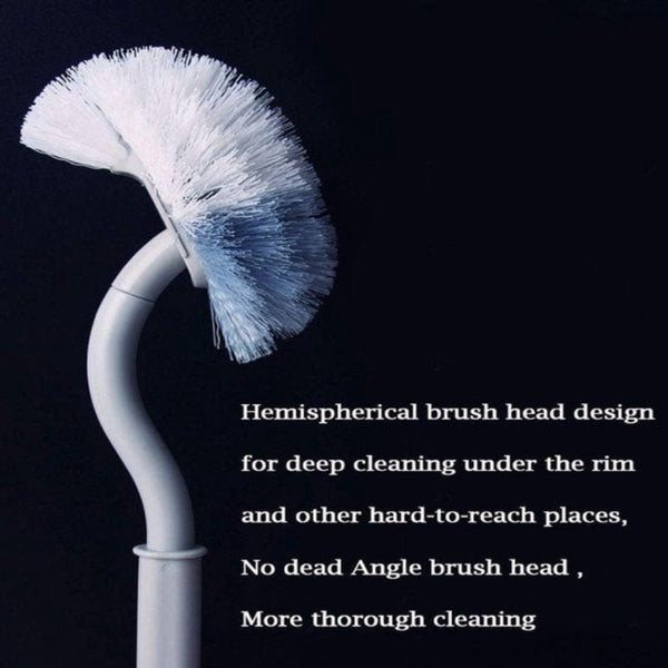 Toilet Brush With Rim Cleaning Curved Hanging S Shaped 2 Pcs Toilet Brushes & Holders