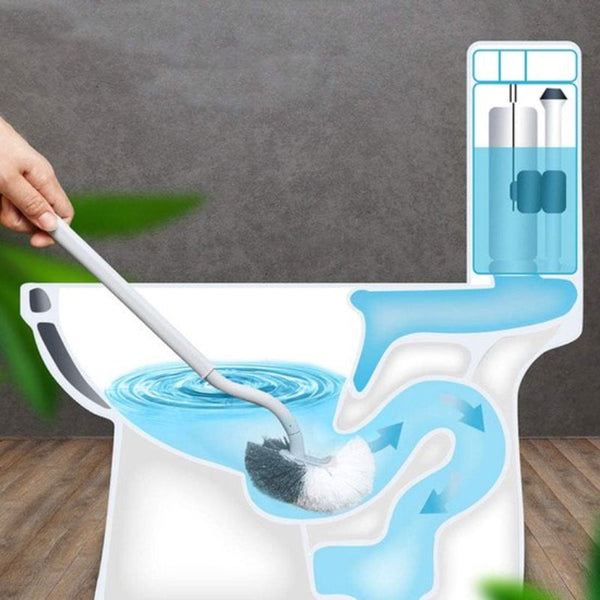 Toilet Brush With Rim Cleaning Curved Hanging S Shaped 2 Pcs Toilet Brushes & Holders
