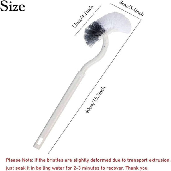 Toilet Brush With Rim Cleaning Curved Hanging S Shaped 2 Pcs Toilet Brushes & Holders