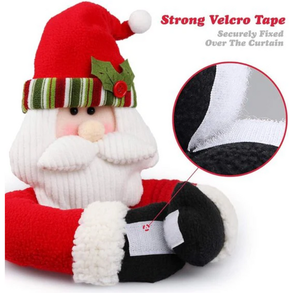 Christmas Snowman Curtain Ties Set Of 2 Festive Home Decor Seasonal Decorations