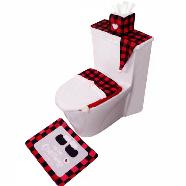 Christmas Gnome Toilet Seat Cover Set 4 Piece Bathroom Decor Toilet Seats
