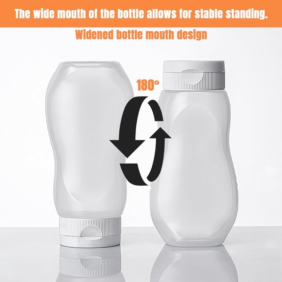 Pack Of 4 Bpa Free Squeeze Bottles With Lids 330G Capacity Spice Jars & Racks