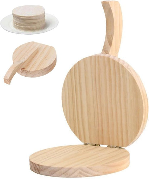 Natural Wood Tortilla Press 6.5 Inch Round With Handle Tool For Making Homemade Tortillas Burritos Chapatis And Dough Pasta Makers Moulds & Presses