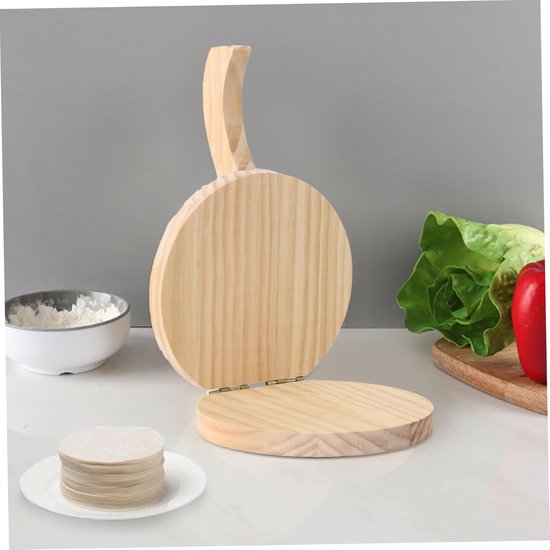 Natural Wood Tortilla Press 6.5 Inch Round With Handle Tool For Making Homemade Tortillas Burritos Chapatis And Dough Pasta Makers Moulds & Presses