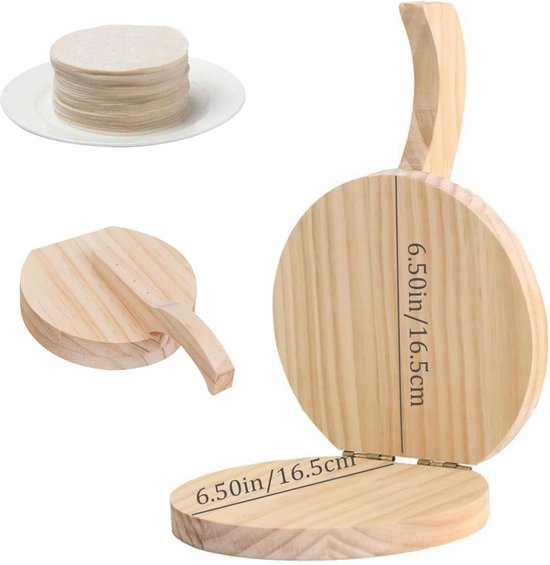Natural Wood Tortilla Press 6.5 Inch Round With Handle Tool For Making Homemade Tortillas Burritos Chapatis And Dough Pasta Makers Moulds & Presses