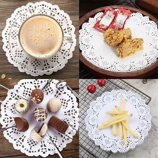Baking Paper 300 Sheets Round Lace Plate Liner Oil Absorbing Kitchen & Household Baked Fried Foods Pastry Cake Square Oval Pattern Base Other Baking A