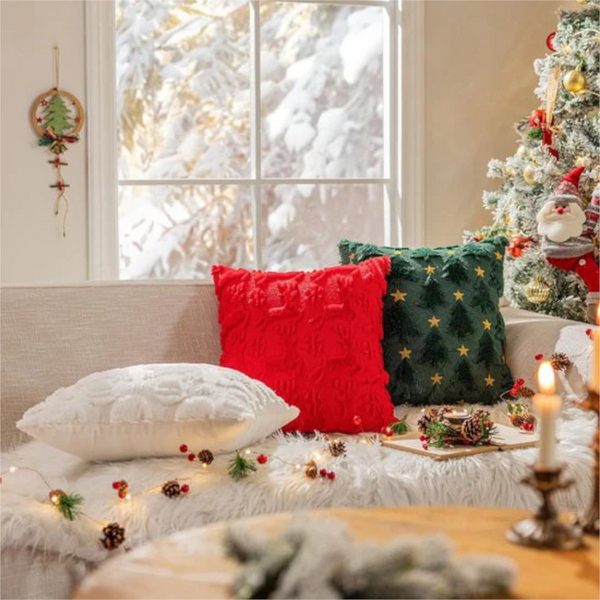 Christmas Pillowcase Set (2 Pack) 45X45cm Winter Themed Cushion Covers