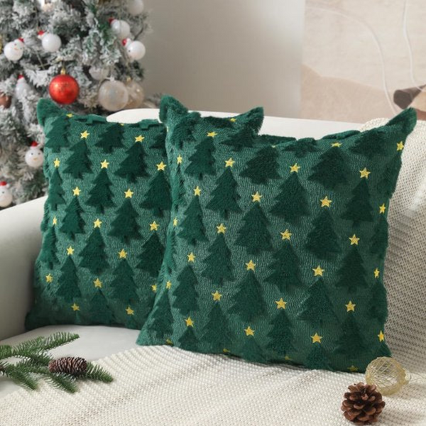 Christmas Pillowcase Set (2 Pack) 45X45cm Winter Themed Cushion Covers